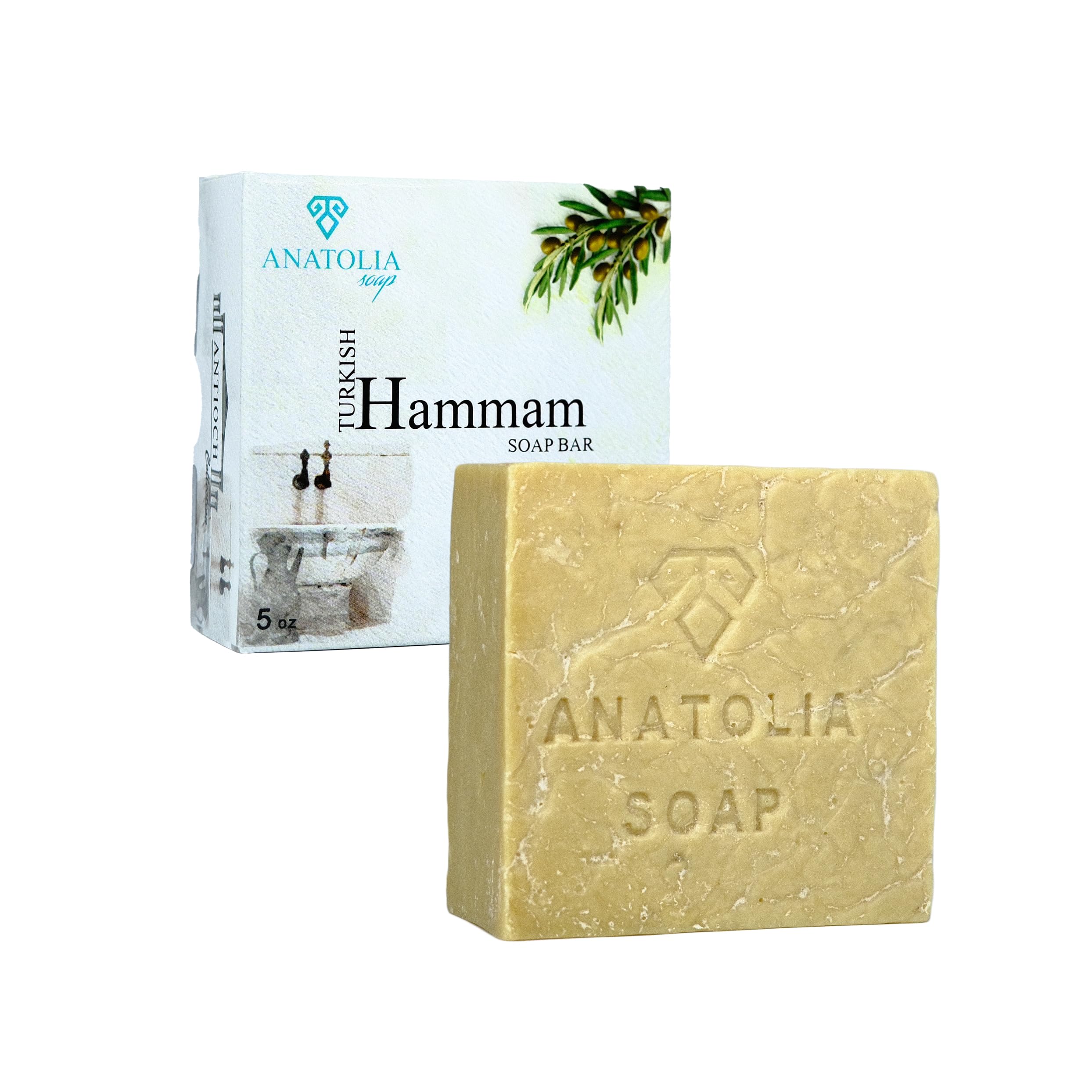 Anatolia Soap, Antioch 5 oz Pure Turkish Hammam Olive Oil For Body, Organic Handmade Natural Castille Body For Men And Women Big Bar Soap 1 Count (pack Of 1)